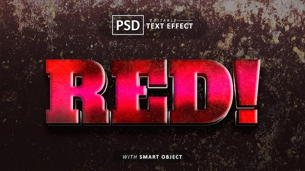 PSD roter 3d-texteffekt editierbar