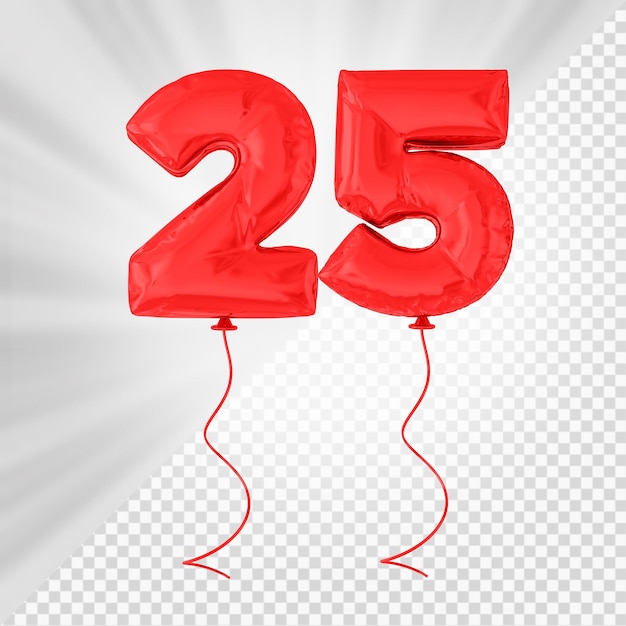 Roter Ballon Nummer 25