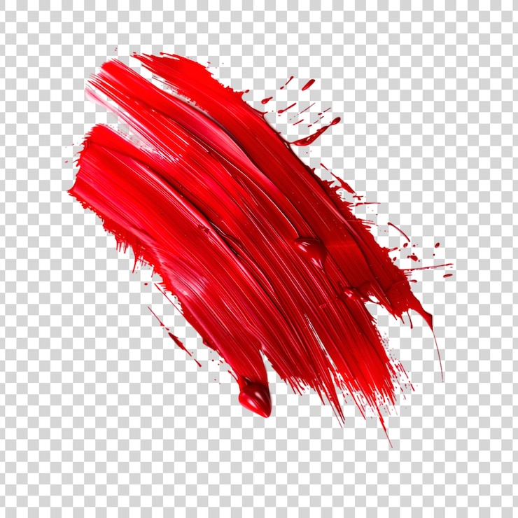 PSD roter farbstrichpinsel mit weißem hintergrund