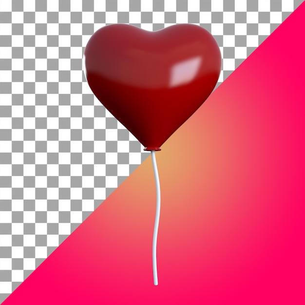 Roter Herzballon mit weißer Schnur