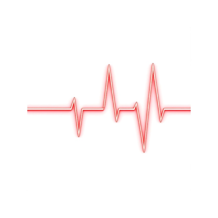 PSD roter neon-herzschlag puls medizinische linie grafik ekg ekg pflege lebenswelle