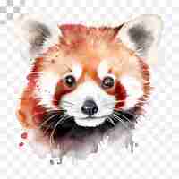 PSD roter panda, aquarell, transparenter hintergrund