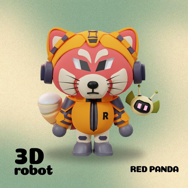 PSD roter panda cyberpunk