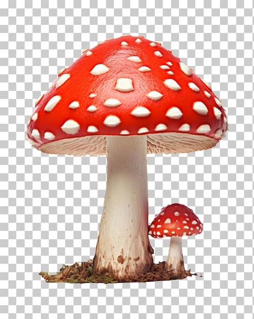 Roter Pilz Fly agaric Amanita muscaria isoliert auf durchsichtigem Hintergrund png psd