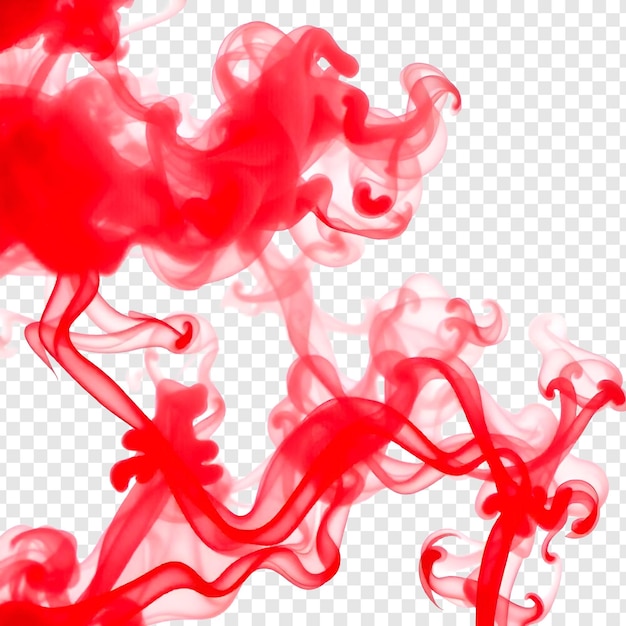 Roter Rauch isoliert auf durchsichtigem Hintergrund