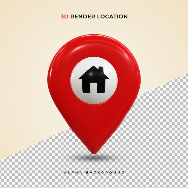 Roter realistischer 3D-Kartenstift GPS-Zeigermarkierungen Zeiger Standortsymbol