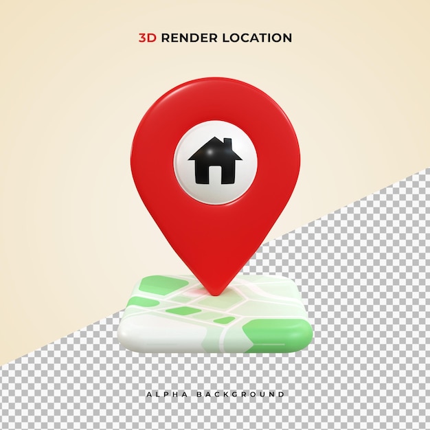 Roter realistischer 3D-Kartenstift GPS-Zeigermarkierungen Zeiger Standortsymbol