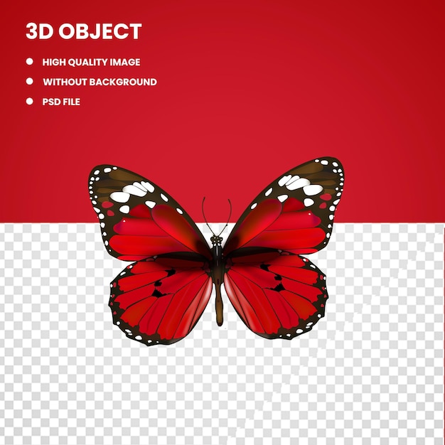 Roter schmetterling 3d