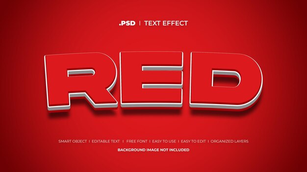 PSD roter text-effekt