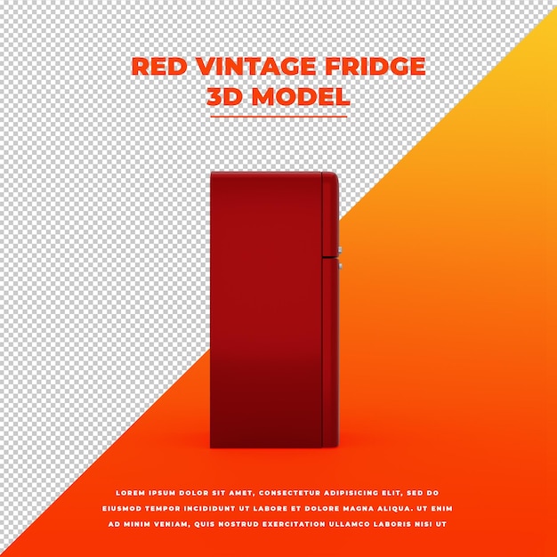 PSD roter vintage-kühlschrank