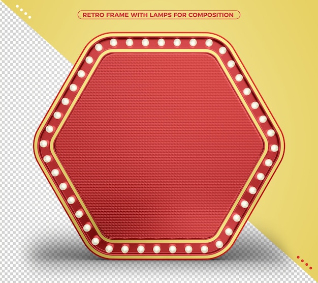 Roter Vintage Retro-Rahmen aus LED-Leuchten