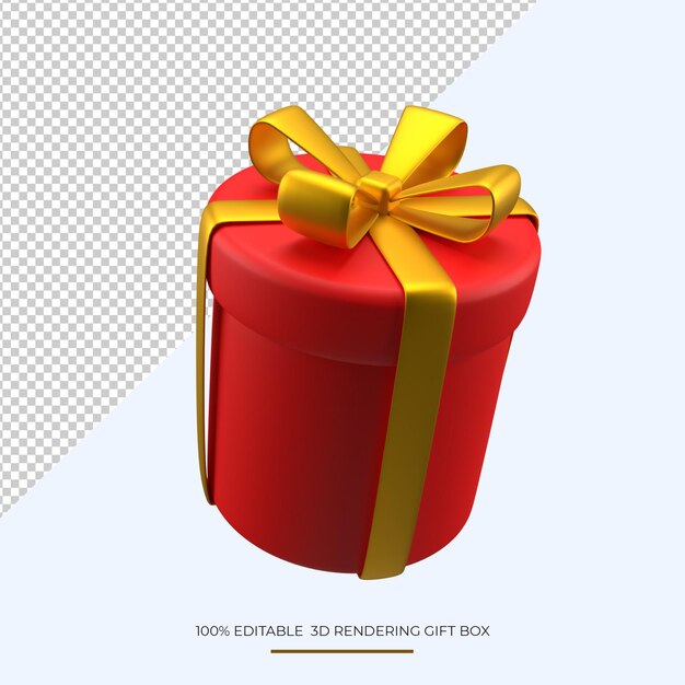 Rotes 3d-geschenkbox-rendering-design