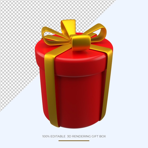 Rotes 3d-geschenkbox-rendering-design