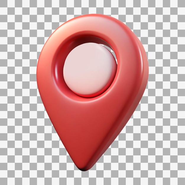 Rotes 3D-Lokalisierungs-Pin-Symbol