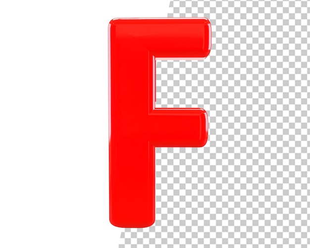 Rotes alphabet f buchstabe logo 3d rendern