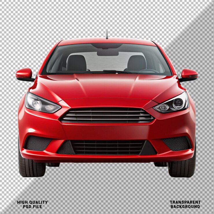 Rotes Auto isoliert auf durchsichtigem Hintergrund für das Vorlagendesign