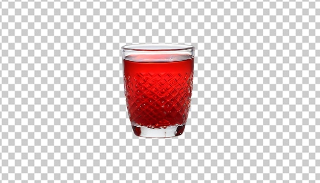 Rotes cocktailglas isoliert auf durchsichtigem hintergrund