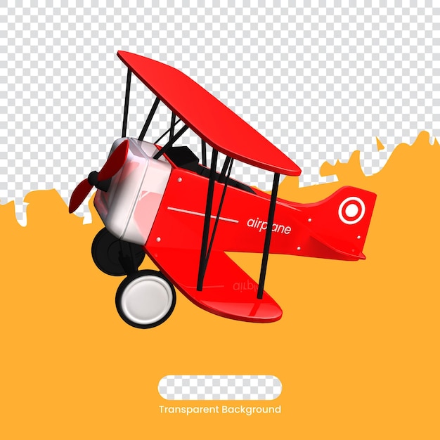 Rotes Flugzeug 3D-Darstellung