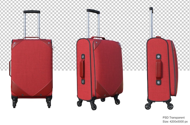 Rotes Gepäck isoliert 3D-Render