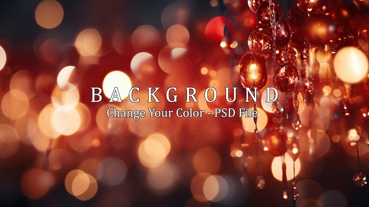 PSD rotes glitzer, vintage-lichter, hintergrund verfocust