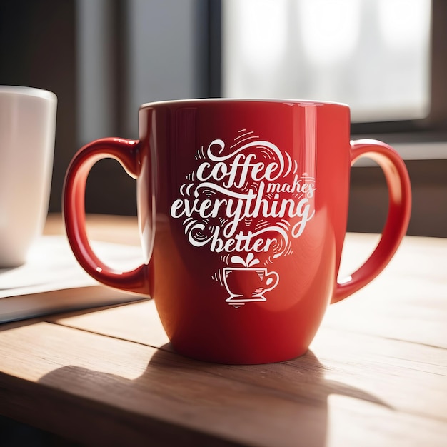 Rotes Kaffeetassen-Mockup