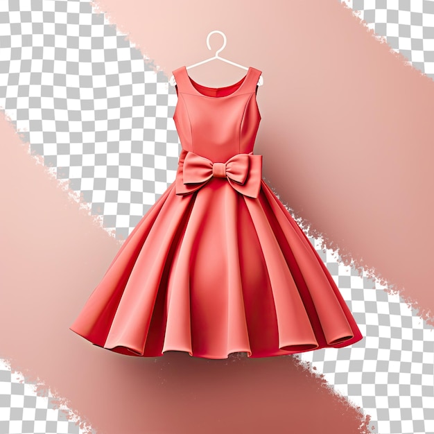 Rotes kleid vor transparentem hintergrund