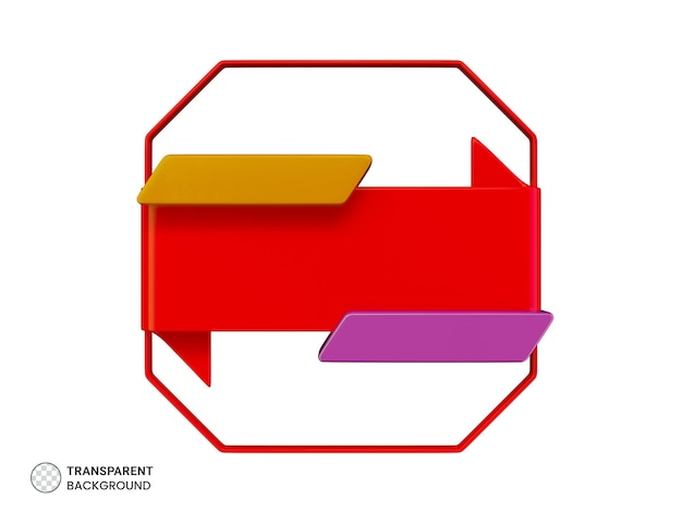 PSD rotes leerpreisetikett band-symbol isoliert 3d-render-illustration