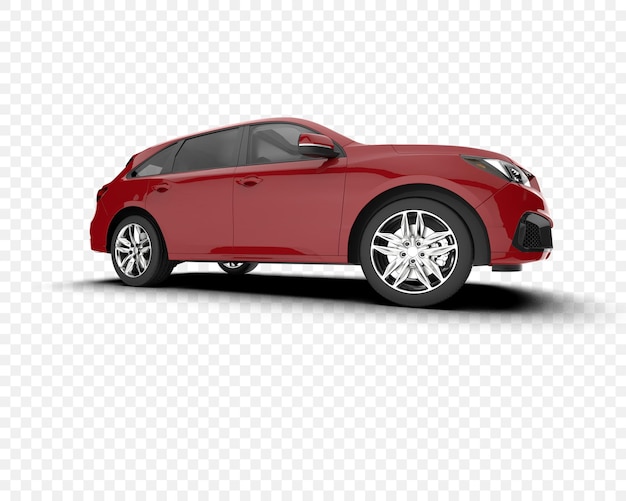 Rotes modernes Auto auf einem transparenten Hintergrund