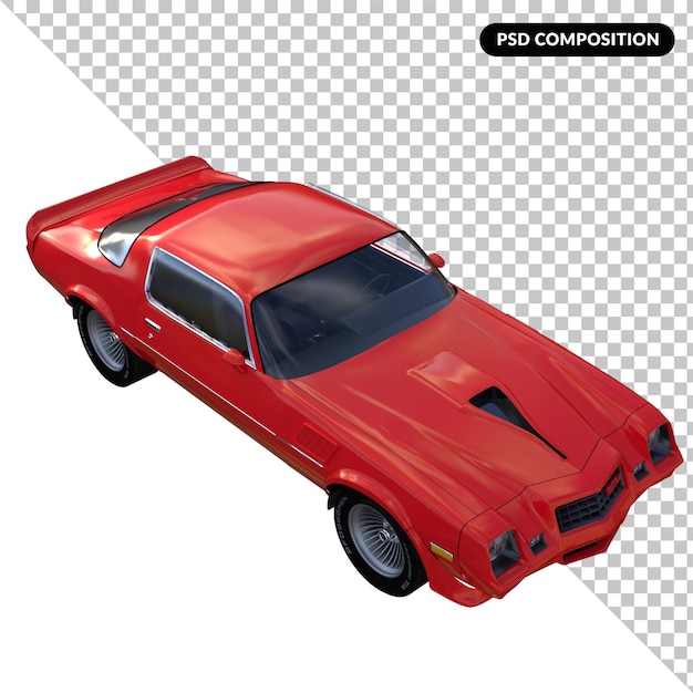 PSD rotes oldtimer isoliert 3d