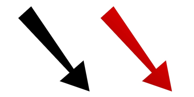 PSD rotes pfeilzeichen schwarzes pfeil-symbol-element durchsichtiges vorlagen-design