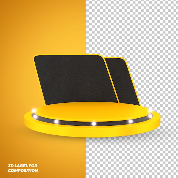 rotes Podium 3D-Rendering