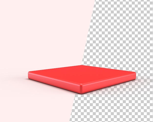 Rotes produkt podium bühne 3d-rendering