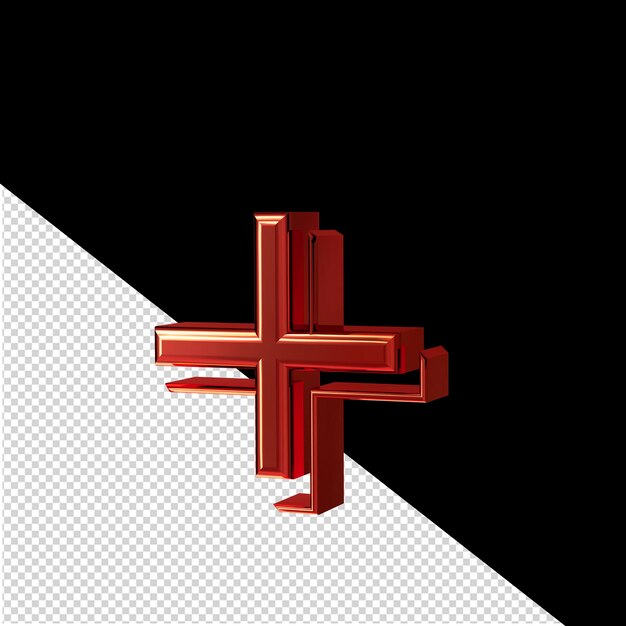 Rotes Symbol, Ansicht von rechts