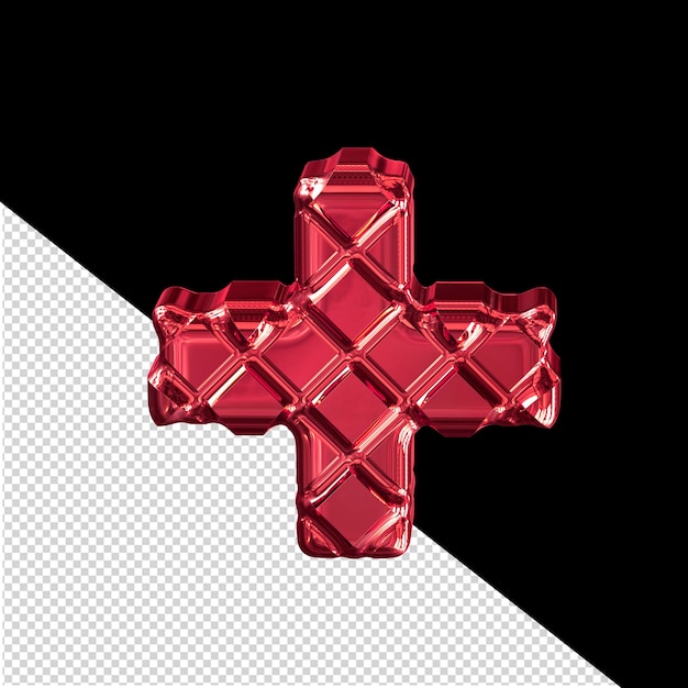 Rotes Symbol aus goldenen Rauten