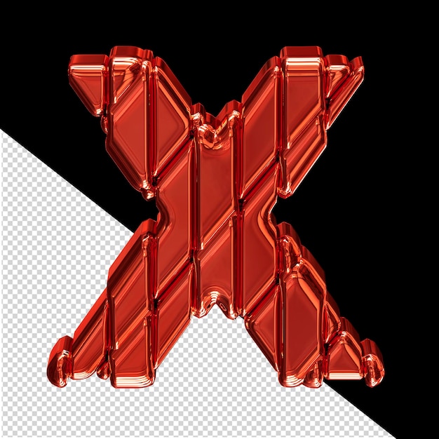Rotes Symbol in einem Rahmenbuchstaben x