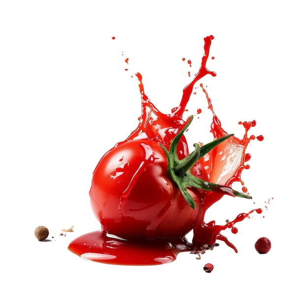 PSD rotes tomaten-ketchup-splash