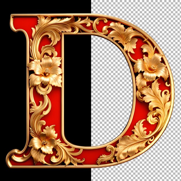 PSD rotes vintage-alphabet d