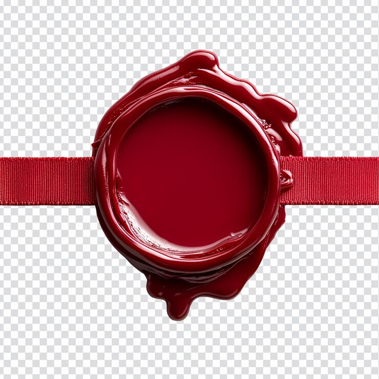 PSD rotes wachssiegel mit band