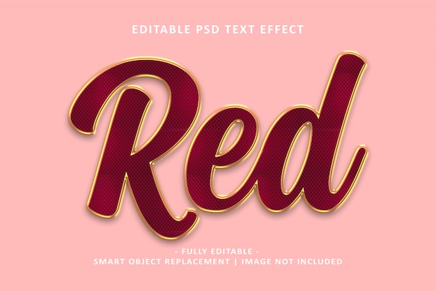 PSD rotgold-texteffekt