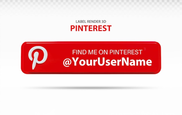 Rótulo 3d de mídia social do Pinterest