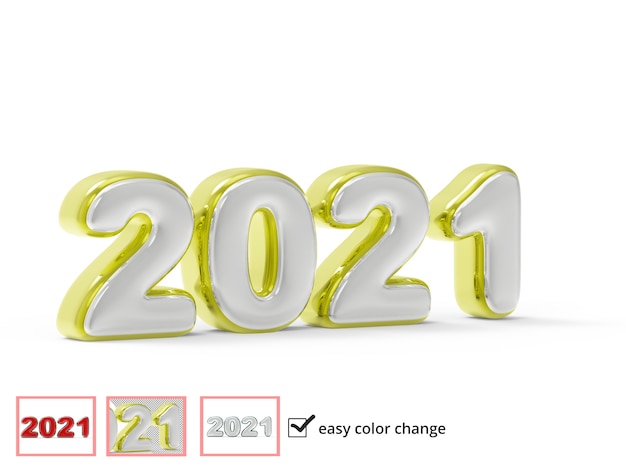 Rótulo creative 2021 em renderização 3d