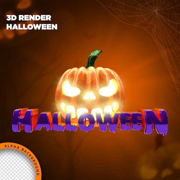 Rótulo de halloween renderização em 3d para composição