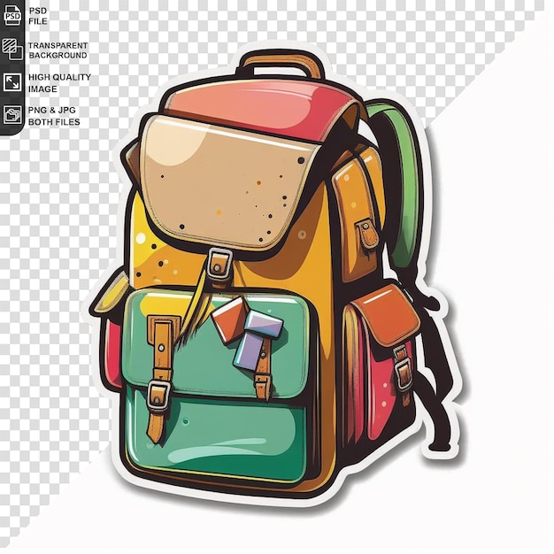 PSD rótulo de mochila png