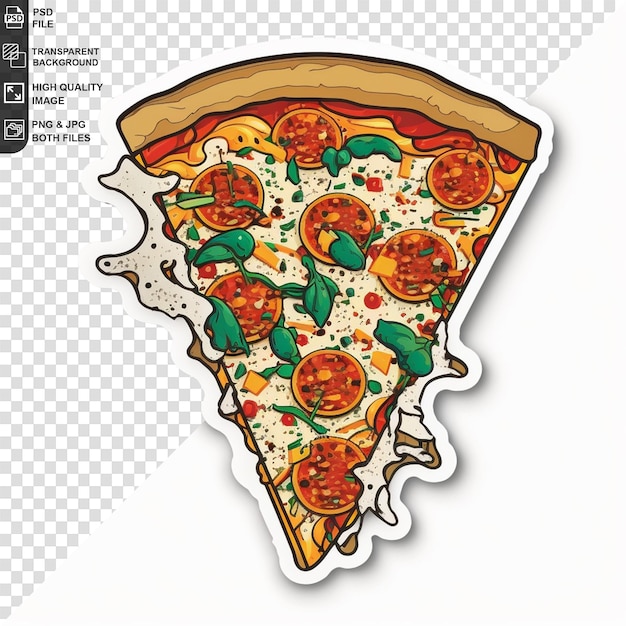 PSD rótulo de pizza em png