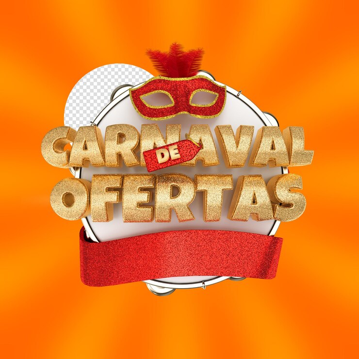 PSD rótulo de renderização 3d festa brasileira de carnaval isolado para composição