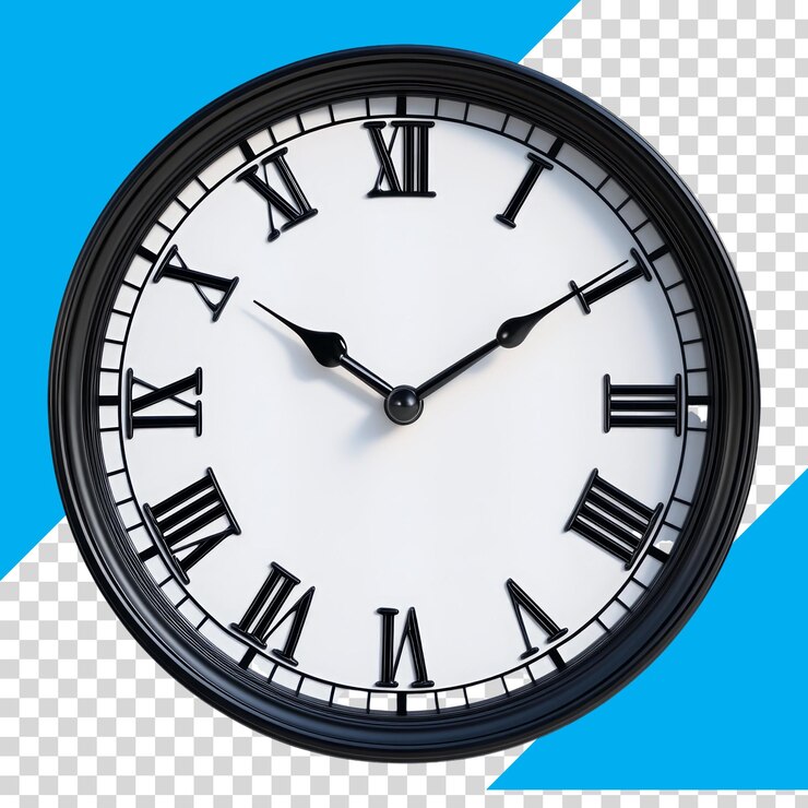 PSD rótulo de reloj con números romanos clásicos