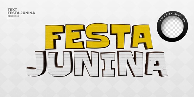 PSD rótulo são joão festa junina no brasil renderização 3d