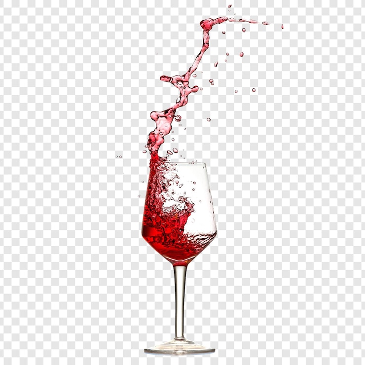 PSD rotwein in einem glas