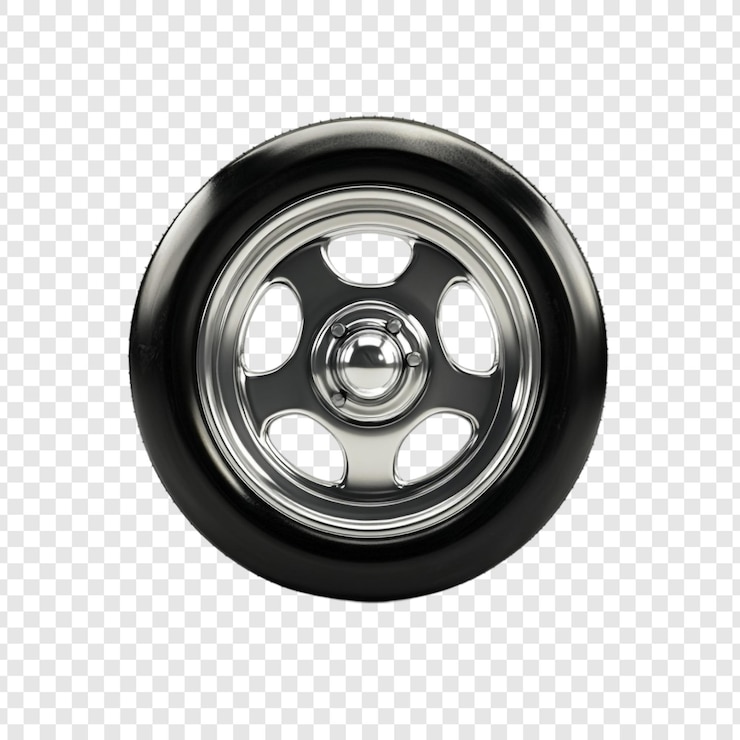 PSD roue en alliage de chrome avec élément de conception automobile à pneus noirs