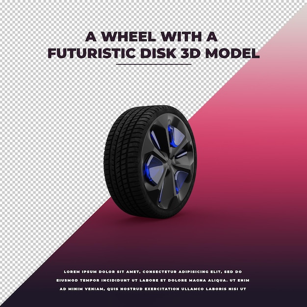 Une Roue Avec Un Disque Futuriste 3d Isolé